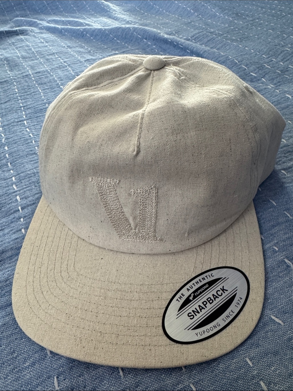 NWT Vuori Unisex Embroidery Dad Hat Natural Snapback Cap Hemp